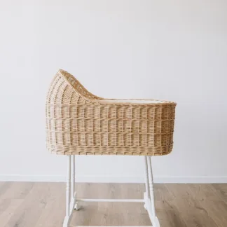 עריסת וינטג' אקולוגית לתינוק דגם פרג'ליס בהירה shushu