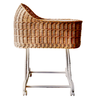 עריסת וינטג' אקולוגית לתינוק דגם פרג'ליס בהירה shushu