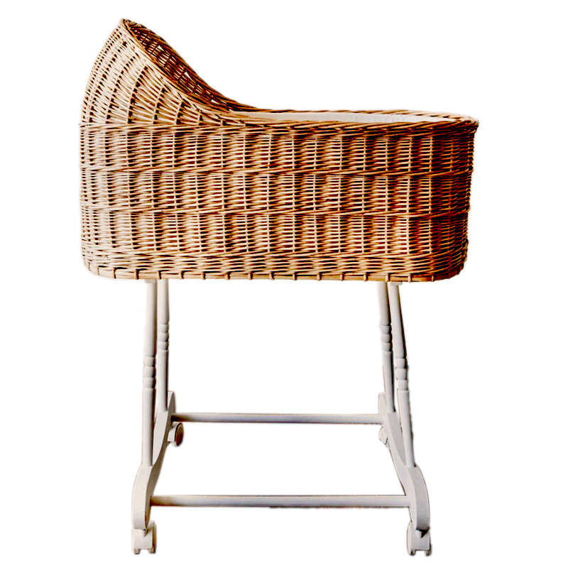 עריסת וינטג' אקולוגית לתינוק דגם פרג'ליס בהירה shushu