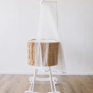 עריסת ראטן עבודת יד לתינוק דגם אלבה בהירה shushu