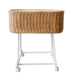 עריסה ניידת לתינוק על גלגלים דגם אלבה בהירה shushu