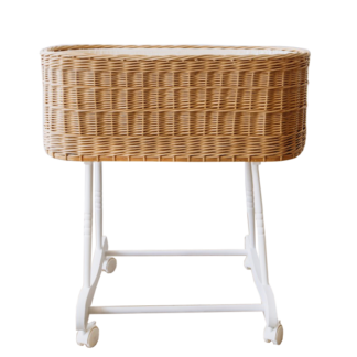 עריסה ניידת לתינוק על גלגלים דגם אלבה בהירה shushu