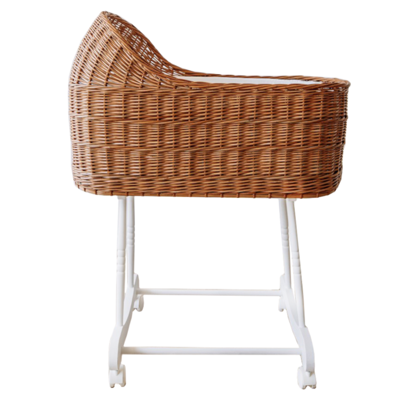 עריסה עגולה לתינוק בעיצוב רטרו דגם פרג'ליס חום shushu