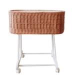 עריסה קטנה לתינוק עם רגלי עץ דגם אלבה חום shushu