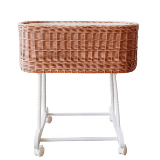 עריסה קטנה לתינוק עם רגלי עץ דגם אלבה חום shushu