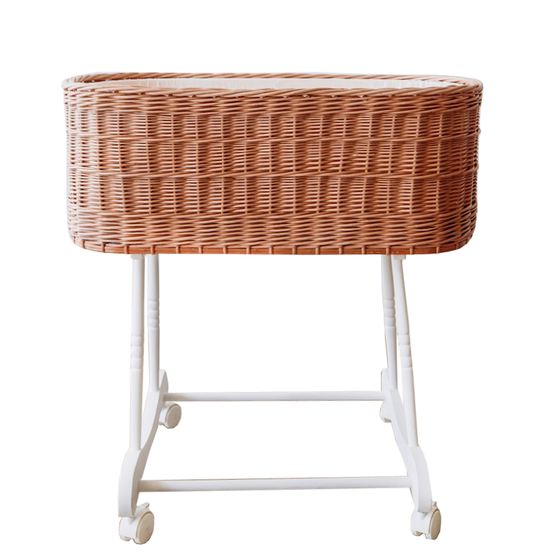 עריסה קטנה לתינוק עם רגלי עץ דגם אלבה חום shushu