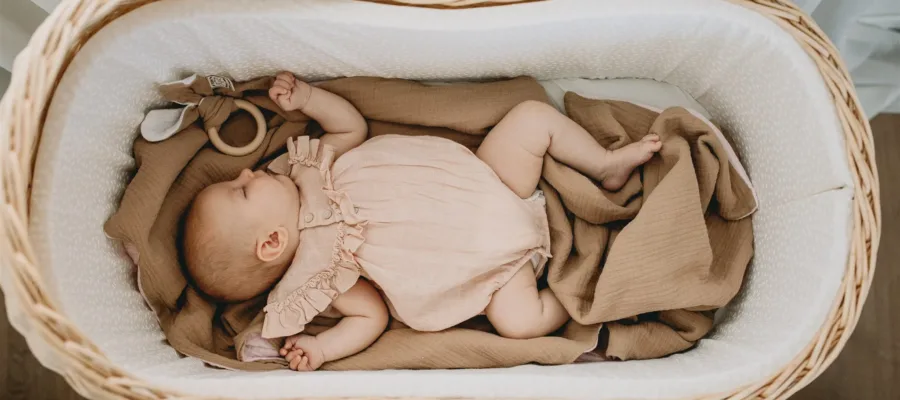 עריסת קש להשכרה בעיצוב בוהו שיק דגם פרג'ליס בהירה